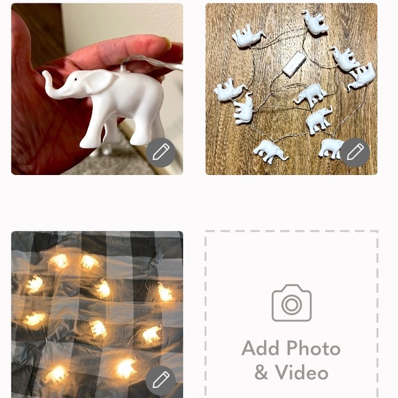 NEW! 🐘  7 FOOT WHITE PLASTIC 3” ELEPHANT STRING LIGHTS - AA BATTERY-OPERATED - Picture 1 of 7